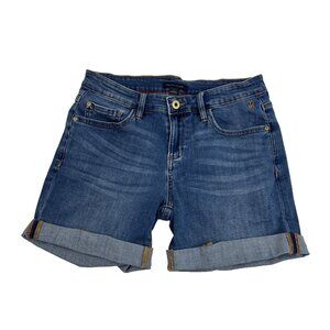 Tommy Hilfiger Womens Size 2 Denim Shorts Blue Jean Cuffed Casual Summer